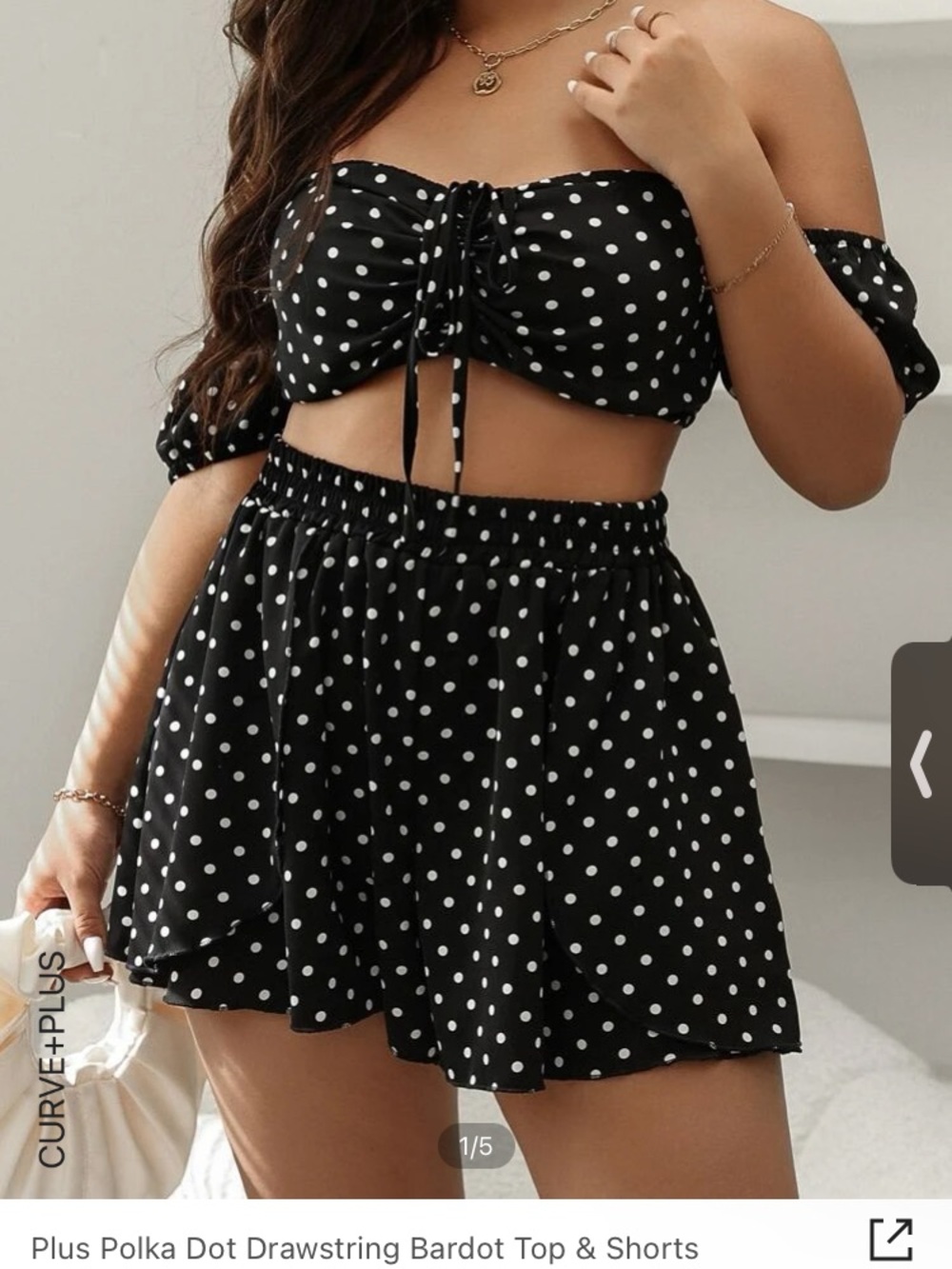 Black and White Polka Dot Two-Piece Set